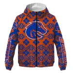 custom boise state broncos geometric blossom orange windbreaker jacket best selling
