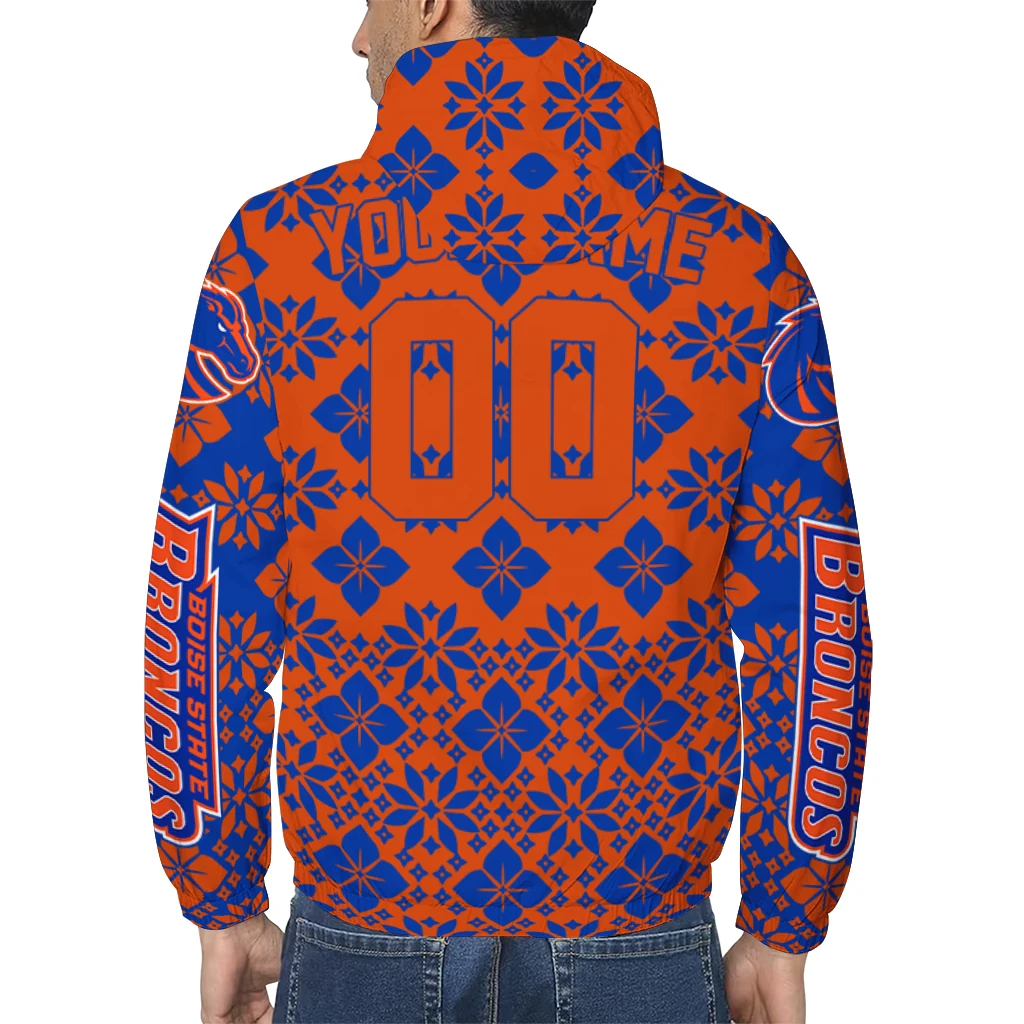 custom boise state broncos geometric blossom orange windbreaker jacket trendy custom boise state broncos geometric blossom orange windbreaker jacket trendy