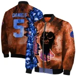 custom boise state broncos skull cluster orange bomber jacket best selling