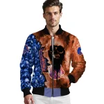 custom boise state broncos skull cluster orange bomber jacket best selling