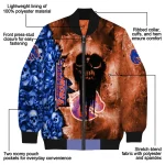 custom boise state broncos skull cluster orange bomber jacket best selling