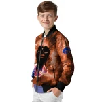 custom boise state broncos skull cluster orange bomber jacket best selling