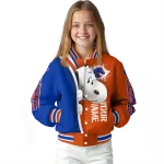 custom boise state broncos snoopy head orange varsity jacket best selling
