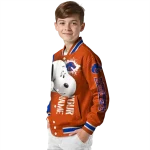 custom boise state broncos snoopy head orange varsity jacket best selling