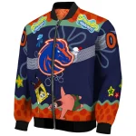 custom boise state broncos spongebob playtime orange blue bomber jacket best selling