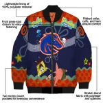 custom boise state broncos spongebob playtime orange blue bomber jacket best selling