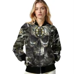 custom boston bruins camouflage skull camouflage bomber jacket best selling