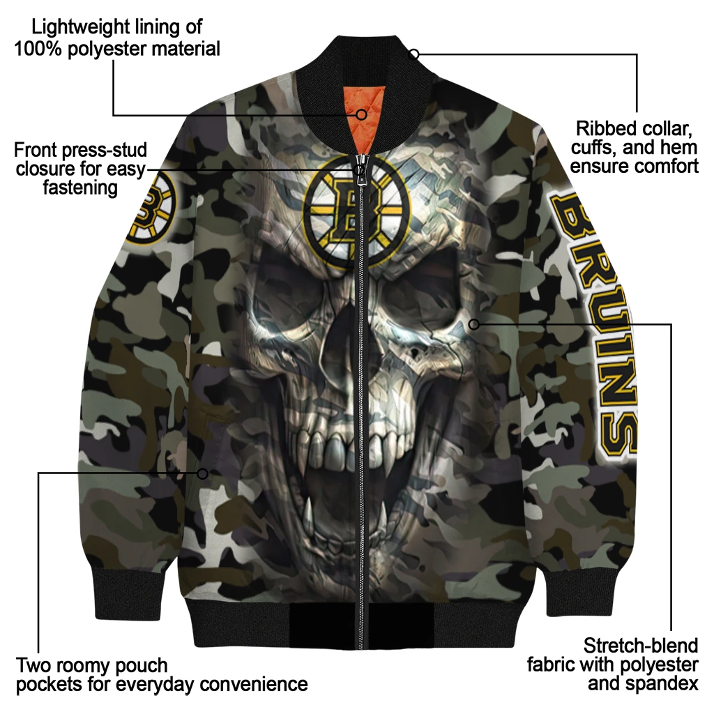custom boston bruins camouflage skull camouflage bomber jacket new arrival custom boston bruins camouflage skull camouflage bomber jacket new arrival