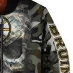 custom boston bruins camouflage skull camouflage bomber jacket best selling