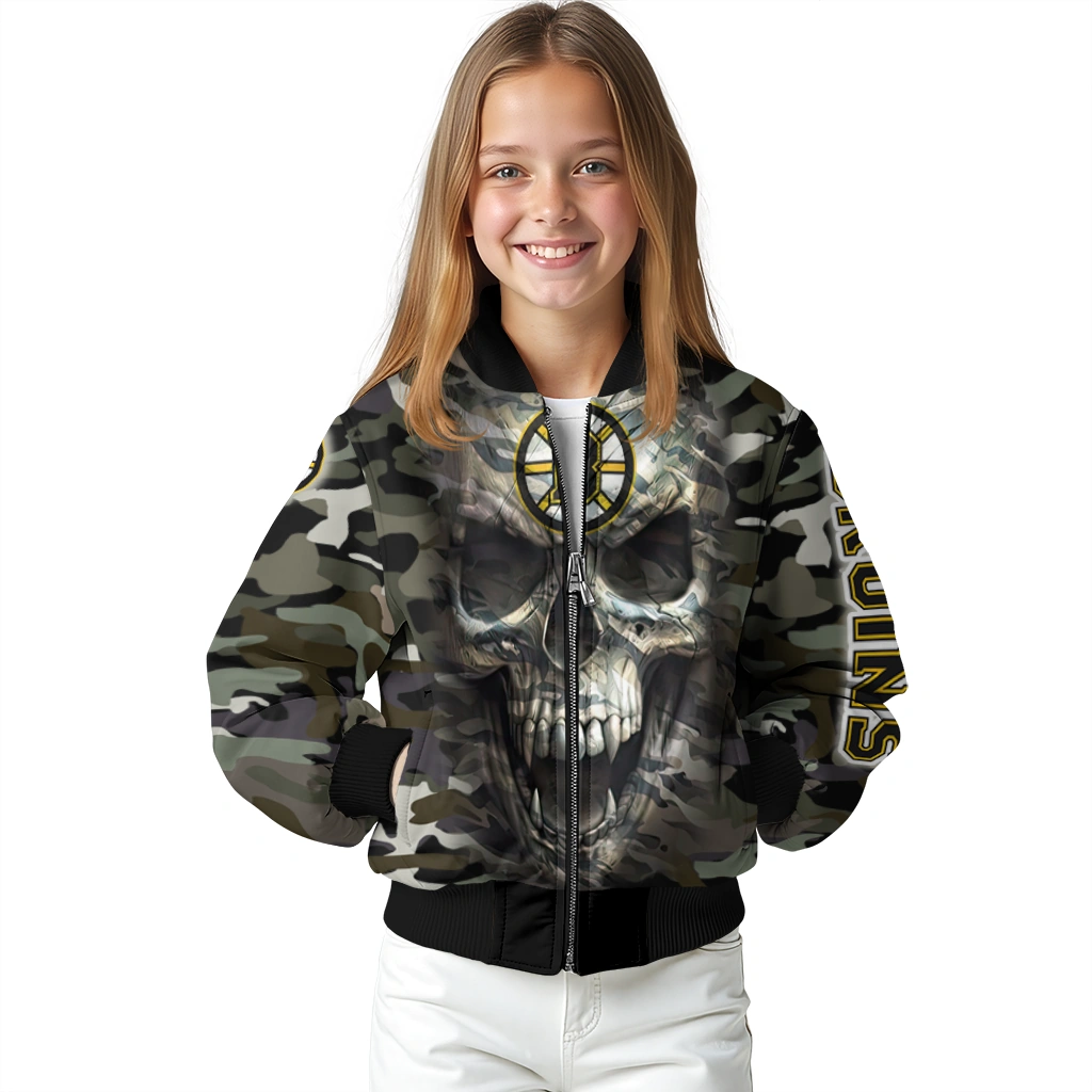 custom boston bruins camouflage skull camouflage bomber jacket top rated custom boston bruins camouflage skull camouflage bomber jacket top rated