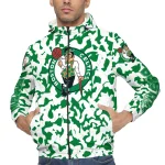 custom boston celtics camouflage mashup green windbreaker jacket best selling