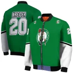 custom boston celtics chevron style green bomber jacket best selling