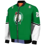 custom boston celtics chevron style green bomber jacket best selling