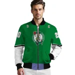 custom boston celtics chevron style green bomber jacket best selling