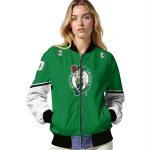 custom boston celtics chevron style green bomber jacket best selling