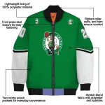 custom boston celtics chevron style green bomber jacket best selling