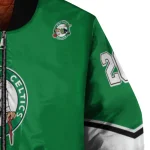custom boston celtics chevron style green bomber jacket best selling
