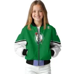 custom boston celtics chevron style green bomber jacket best selling