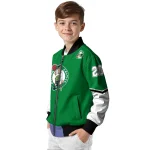 custom boston celtics chevron style green bomber jacket best selling