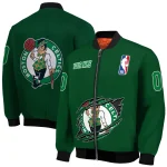 custom boston celtics claw slash green bomber jacket best selling