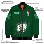 custom boston celtics claw slash green bomber jacket best selling