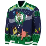 custom boston celtics spongebob playtime green blue varsity jacket best selling