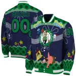 custom boston celtics spongebob playtime green blue varsity jacket best selling