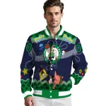 custom boston celtics spongebob playtime green blue varsity jacket best selling