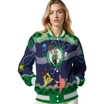 custom boston celtics spongebob playtime green blue varsity jacket best selling