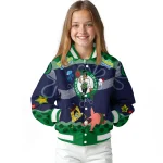 custom boston celtics spongebob playtime green blue varsity jacket best selling