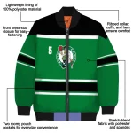 custom boston celtics stripe statement green black bomber jacket best selling