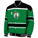 custom boston celtics stripe statement green black varsity jacket best selling