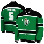 custom boston celtics stripe statement green black varsity jacket best selling