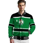 custom boston celtics stripe statement green black varsity jacket best selling