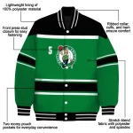 custom boston celtics stripe statement green black varsity jacket best selling