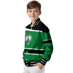 custom boston celtics stripe statement green black varsity jacket best selling
