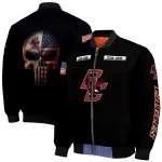 custom boston college eagles american flag skull black bomber jacket best selling
