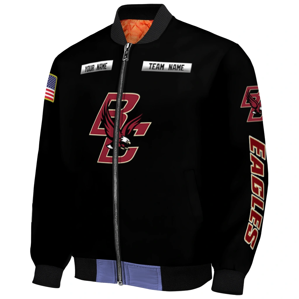 custom boston college eagles american flag skull black bomber jacket fashion forward custom boston college eagles american flag skull black bomber jacket fashion forward