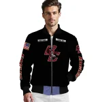custom boston college eagles american flag skull black bomber jacket best selling