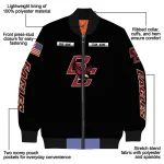 custom boston college eagles american flag skull black bomber jacket best selling