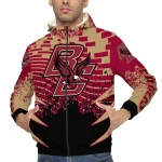 custom boston college eagles brick motion maroon black windbreaker jacket best selling