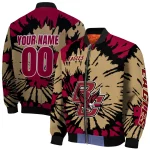 custom boston college eagles burst splatter maroon bomber jacket best selling