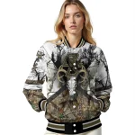 custom boston college eagles deer skull camouflage white varsity jacket best selling