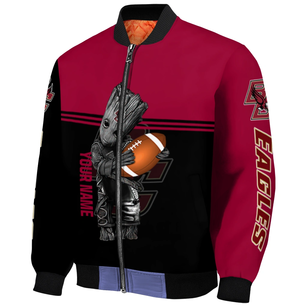 custom boston college eagles groot football maroon black bomber jacket fashion forward custom boston college eagles groot football maroon black bomber jacket fashion forward