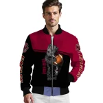 custom boston college eagles groot football maroon black bomber jacket best selling