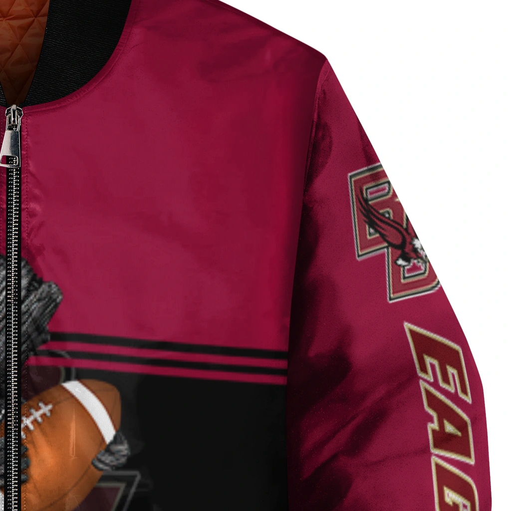 custom boston college eagles groot football maroon black bomber jacket premium grade custom boston college eagles groot football maroon black bomber jacket premium grade