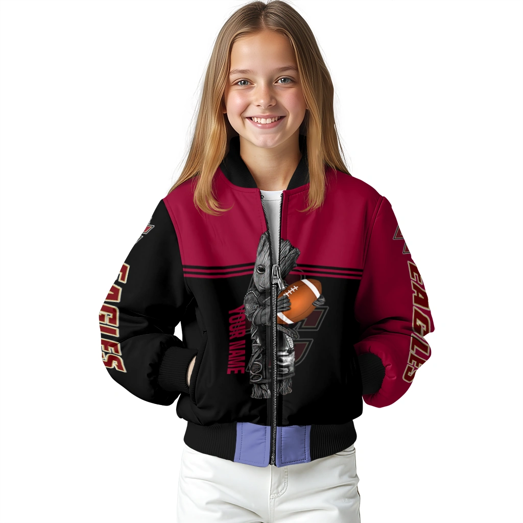 custom boston college eagles groot football maroon black bomber jacket top rated custom boston college eagles groot football maroon black bomber jacket top rated
