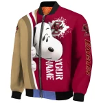custom boston college eagles snoopy head maroon bomber jacket best selling