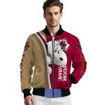 custom boston college eagles snoopy head maroon bomber jacket best selling