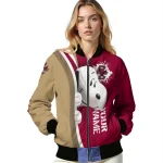 custom boston college eagles snoopy head maroon bomber jacket best selling